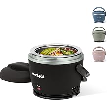 Crock-Pot Electric Lunch Box 20-Ounce Portable Food Warmer Black Licorice Perfect for Travel On-the-Go &amp; Office Use | Stylish Spill-Free &amp; Dishwasher-Safe | Ideal Men &amp; Women's Gifts