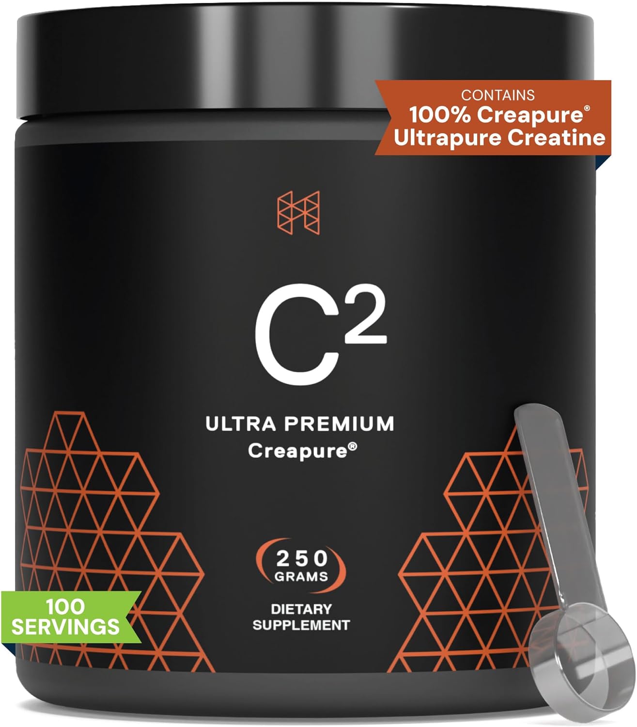 HPN C2 Creatine Monohydrate for Performance, Recovery, Strength, Working Out, Vegan, Non-GMO, Dairy and Soy Free, Independently Tested, Ultrapure Premium Creapure (100 Servings)