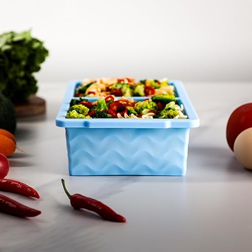 Miniatura 7 de Aopigavi Bandeja de silicona para congelador con tapa, moldes para congelador de sopas de 2 tazas, bandejas grandes para cubitos de hielo para