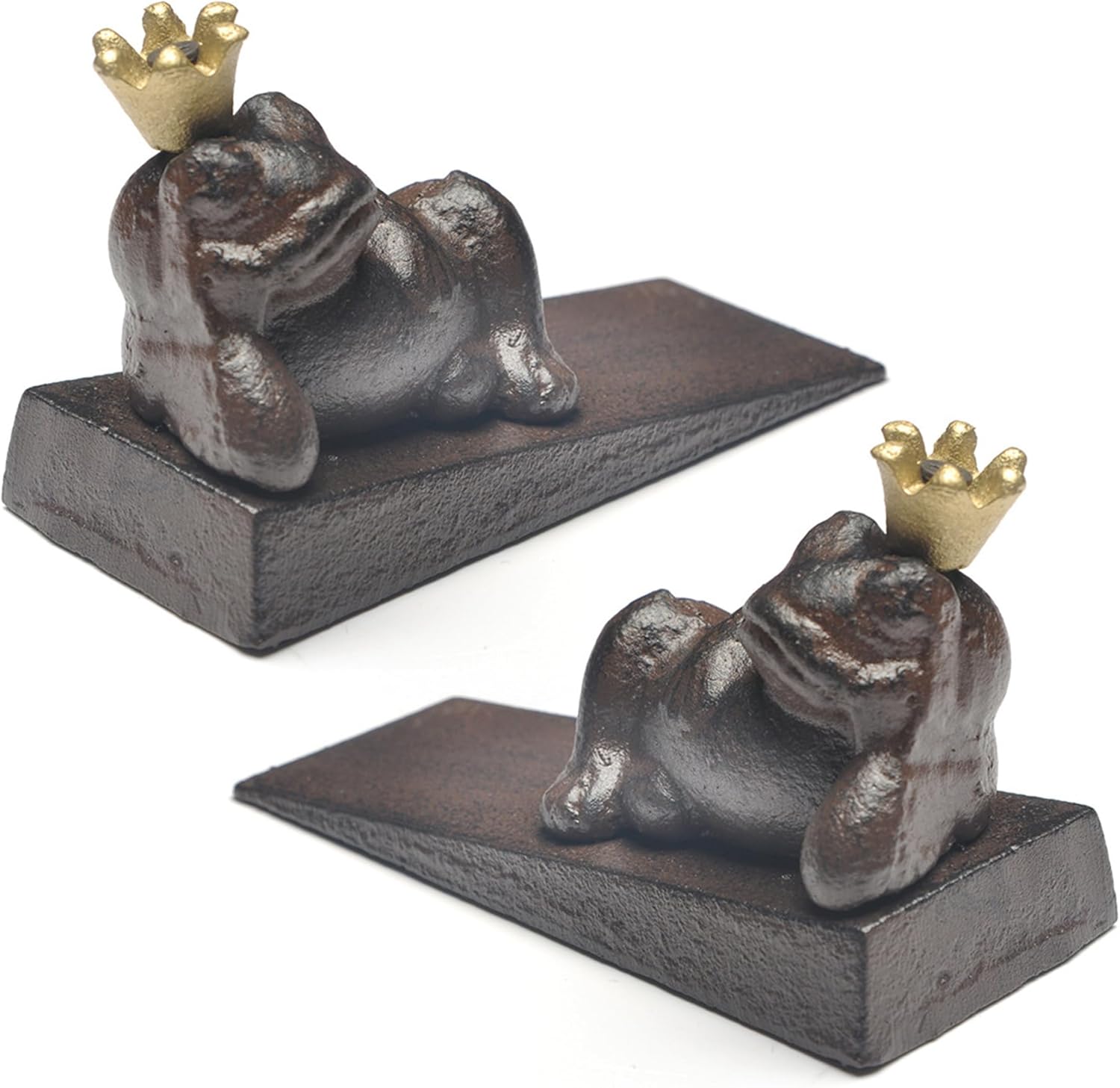 Cast Iron Door Stops Set of 2, Floor Doors Stopper for Home, Office and Garden Farmhouse, Heavy Duty Door Wedge, Vintage Decorative Animals Doorstops, 2 Pack (Frog Pattern)