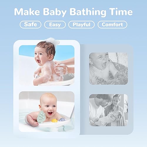Miniatura 4 de Coldew Asiento de baño para bebés de 6 meses en adelante, asiento de baño antideslizante para bebé sentado, asiento de bañera seguro para bebé con