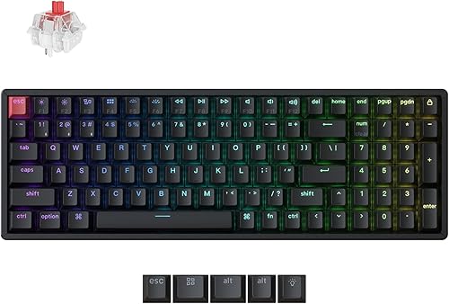 K4 (Versión 3) Interruptor rojo de aluminio con retroiluminación RGB