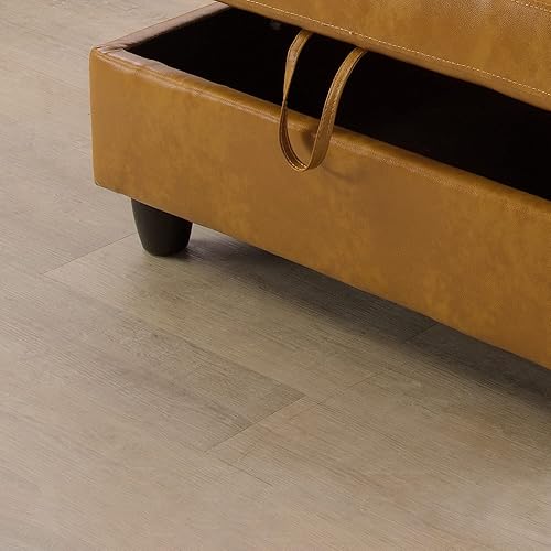 Miniatura 8 de SIENWIEY Sofá seccional para sala de estar, en forma de L, de piel sintética, juego de sofás seccionales para sala de estar con diván otomano de