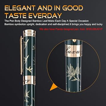 24K Gold Planting Rollerball Pens Smooth Writing Pen Set fro Men Women Fancy Green Roller Ball Pen Boss Colleagues Luxury Pens Gifts for Graduation Birthday Christmas