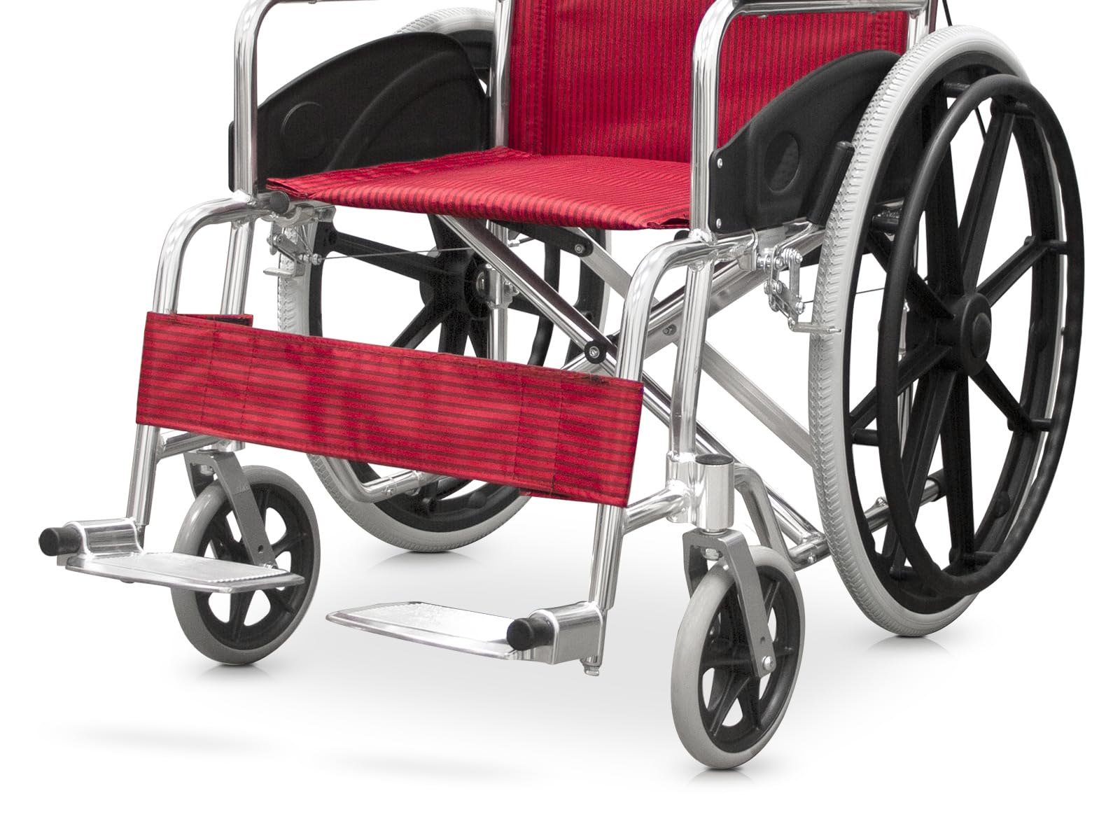 QUIRUMED Silla de ruedas plegable de aluminio, con frenos, Ligera, Reposapiés abatible, Asiento 46 cm, Aro anatómico, Para mayores, Para minusválidos