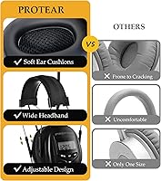 Vista 5 de E8830 auriculares con radio digital AM FM, protección auditiva con reducción de ruido de 25dB, orejeras de seguridad, cómodos protectores auditivos