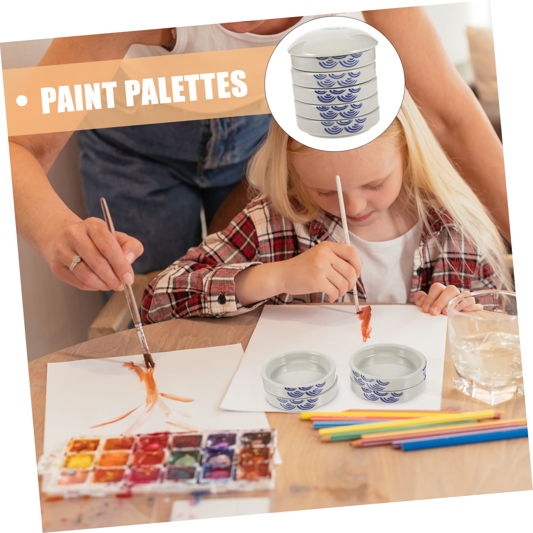 Anneome Palette de Peinture Céramique 5 Niveaux Plateaux de Mélange Pratiques pour Aquarelle Art et Artisanat