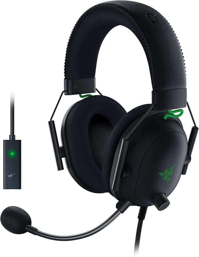 Razer BlackShark V2 - Casque Gaming Esports Premium (Haut-parleurs Triforce 50mm, Microphone HyperClear Cardioïde, Réduction Passive du Bruit, Son Spatial THX) Noir
