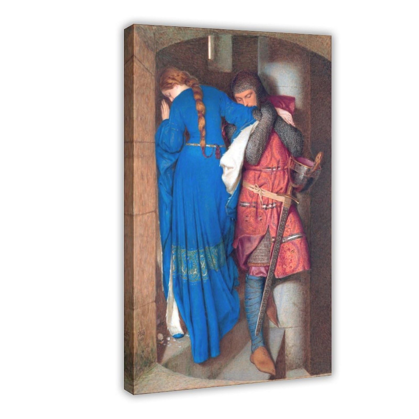 Piank Frame The Meeting On Turret Stairs Painting By Frederic William Burton Canvas Art Poster And Wall Art Picture Print Modern Family Bedroom Decor 12X18i