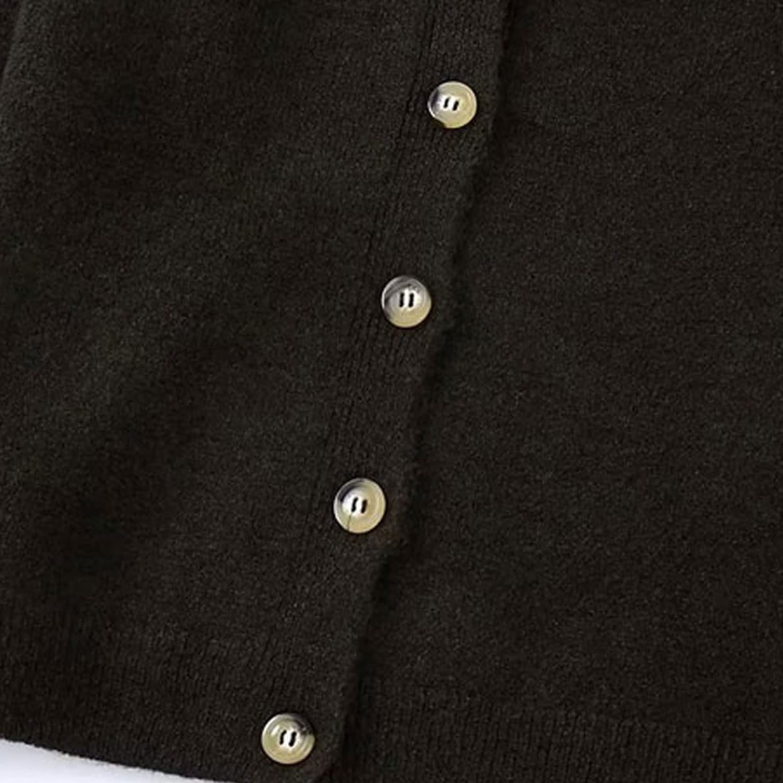 Cárdigan para mujer, suave al tacto, suéter de manga larga con botones frontales, abrigo elegante para mujer (M)