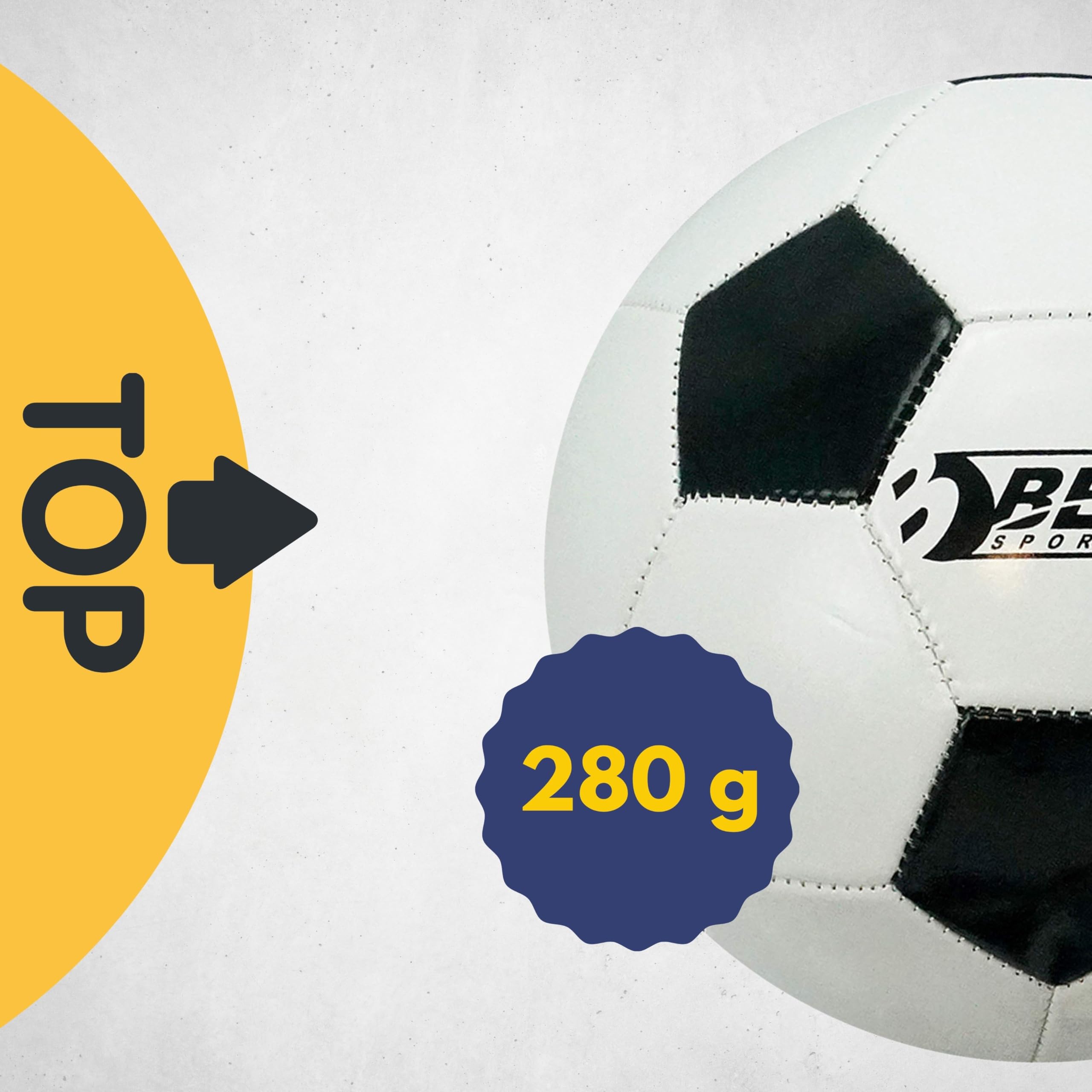 BEST SPORTING Fußball Superstar Classic I Fussball mit klassischem Design I hochwertiger Ball I Fußball Kinder in Größe 5 I weißer Fussball Kinder I strapazierfähiger Trainingsball