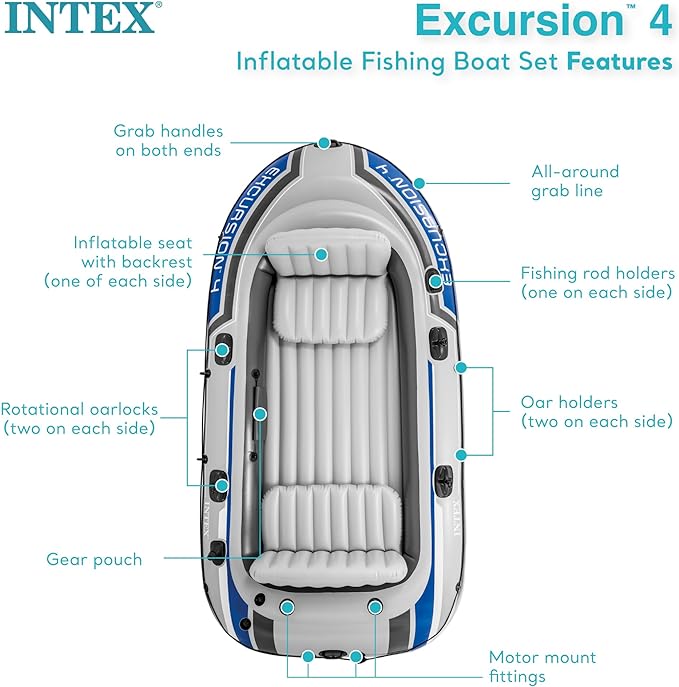 Kayak Inflable Intex Para 2 Personas Con Remos y Bomba miniatura 5