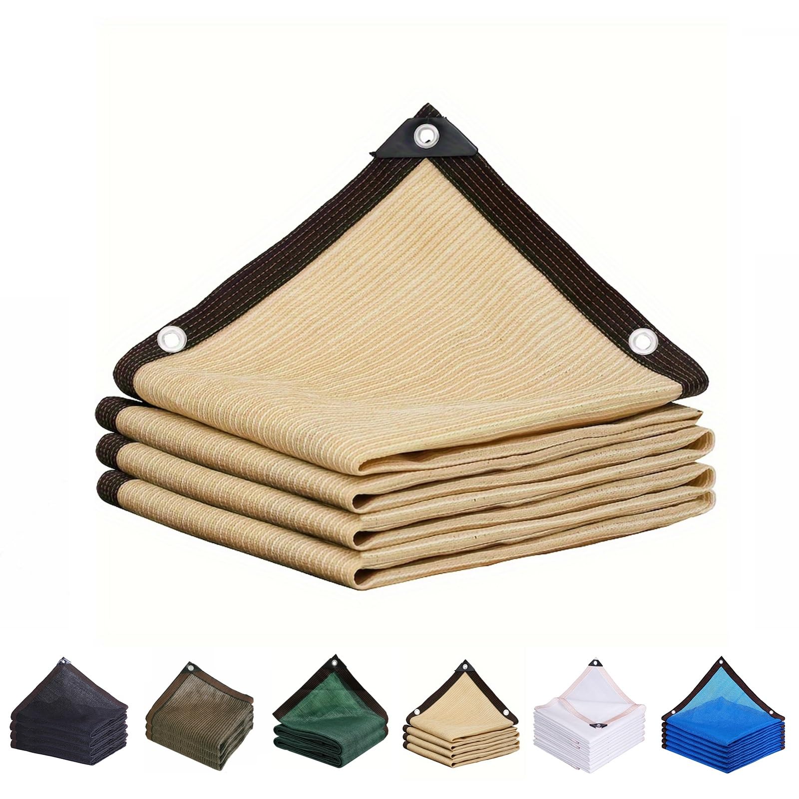 KLGFBDC 90% Shade ClothDurable Patio Sunshade Netting TearResistant Mesh for Deck Pergola Backyard Dog Kennel Camper Awning (Beige 26.4ft x 26.4ft)