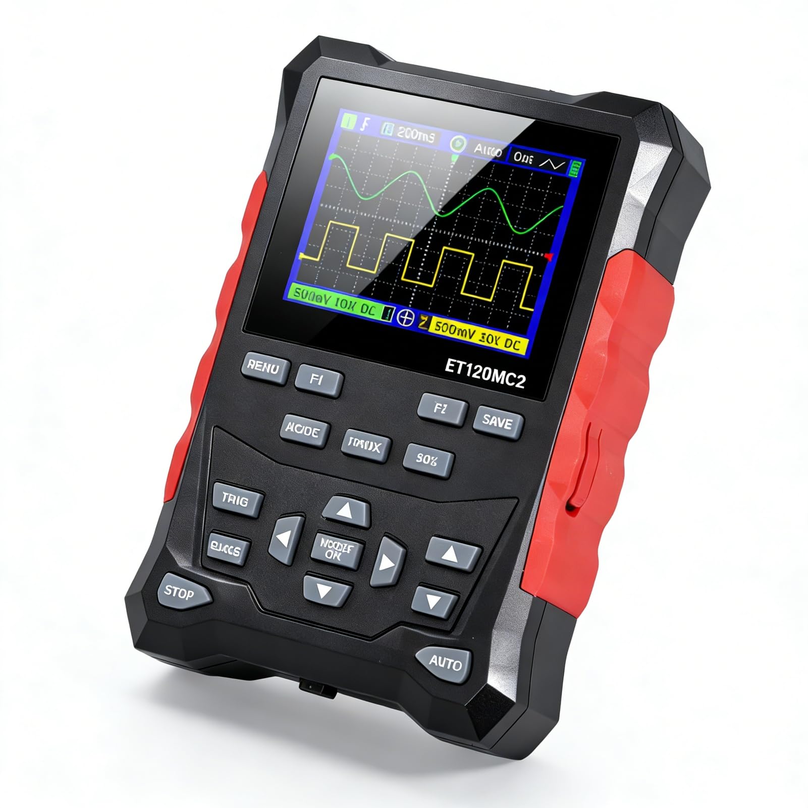 – Bewinner Digital Handheld Automotive Oscilloscope, 2.4 Inch TFT LCD Screen, 120MHz Bandwidth, 500MSa/s Sampling, 3 Scan Modes, Portable