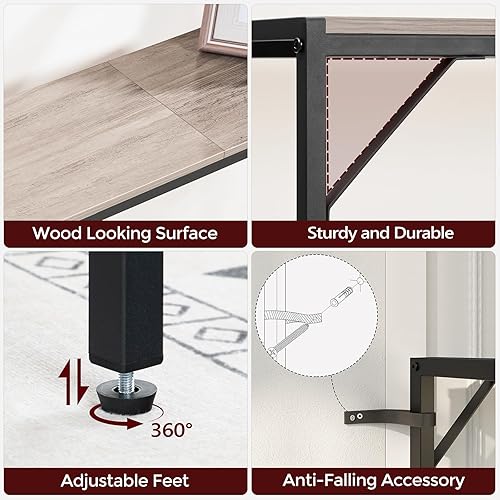 Miniatura 8 de Console Table, Narrow Sofa Table, 43.3” Entrance Table with Power Station, Behind Couch Table, Simple Style, for Living Room, Hallway, Entryway