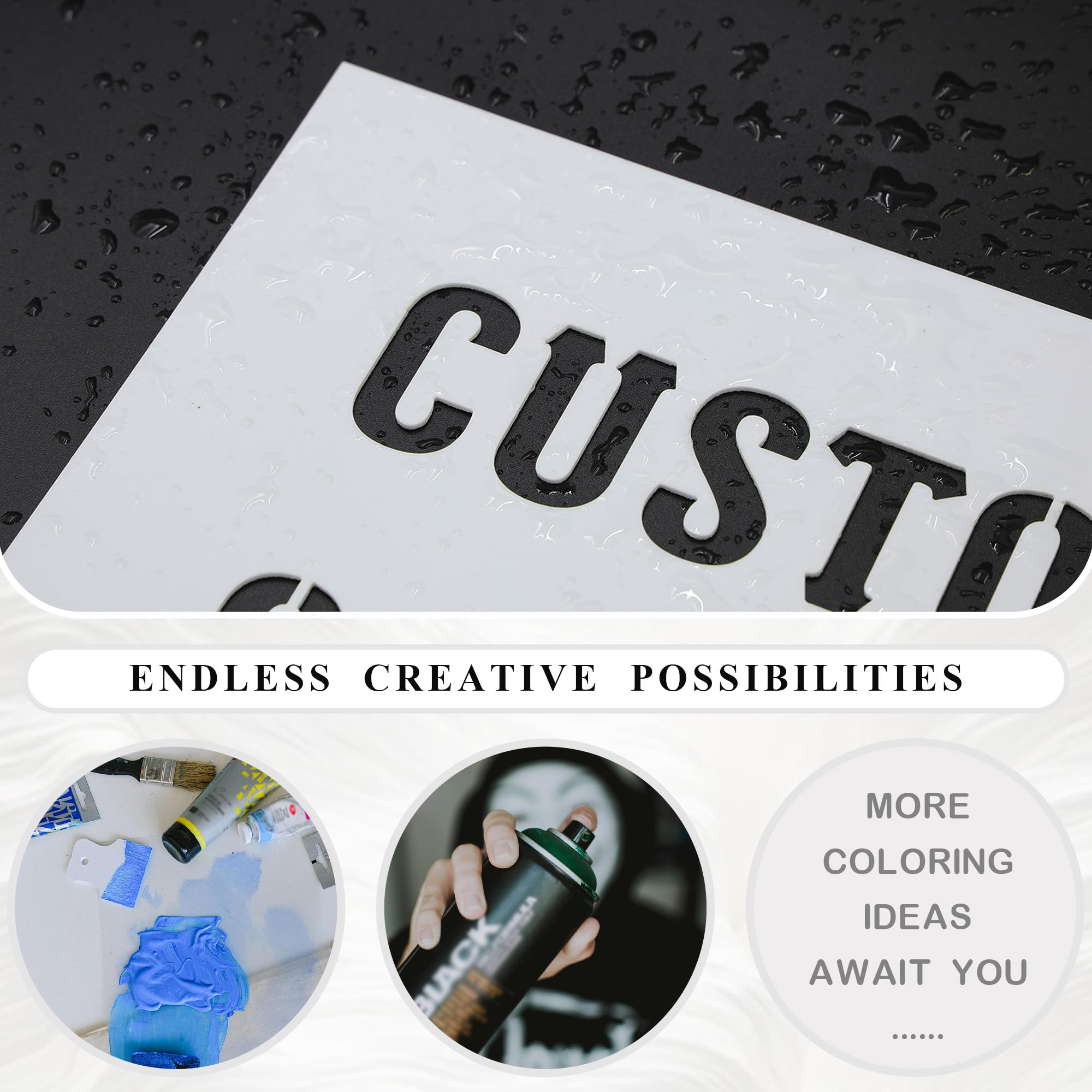 Kit Stencil Fai Da Te Set Di 42 Stencil Riutilizzabili In Plastica PET - Lettere, Numeri E Simboli Da 3,8 Cm, Per Pittura Su Legno, Pareti, Tessuti Stencil Per Lettere
