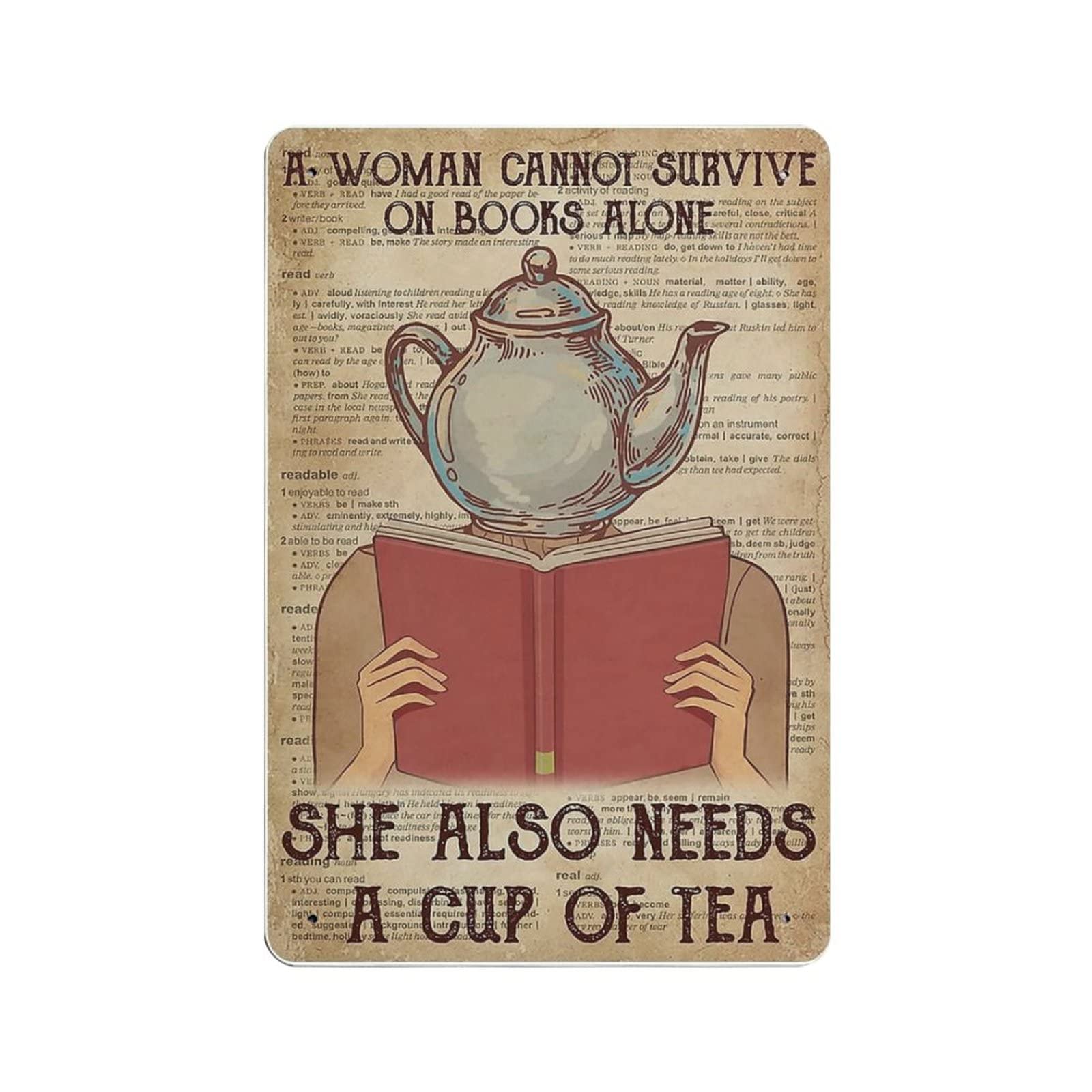 AOOEDM Retro Reading Today I Choose Joy Vintage Metal Tin Sign for Home Coffee Shop Office Wall Art Metal Poster Garage Decor Man Cave Sign Inspirational Quote Wall Decor
