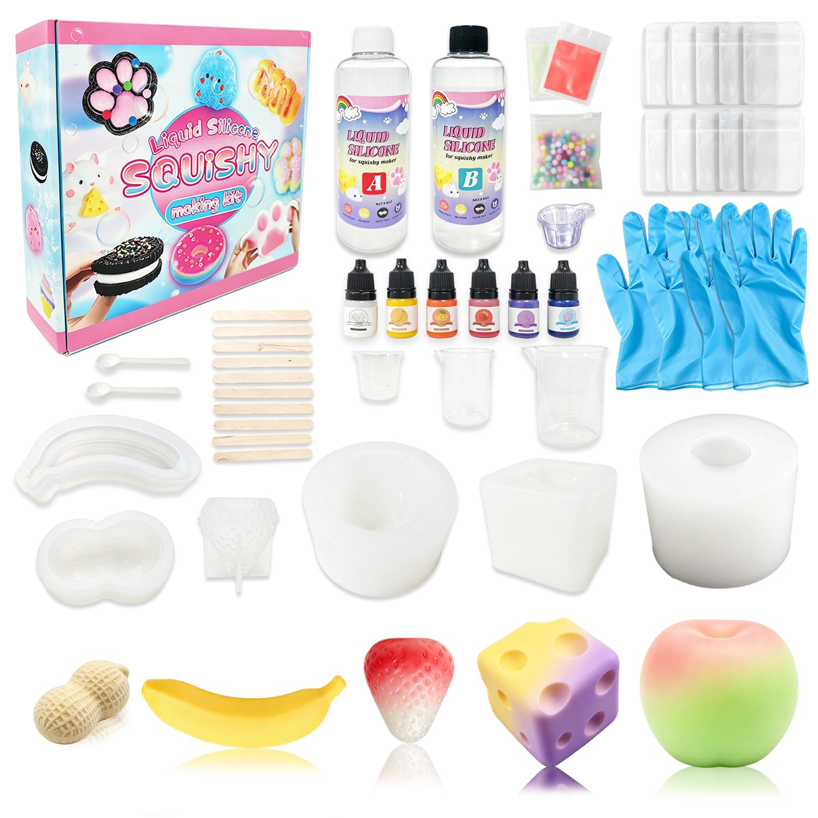 DIY Squishy Maker, Stress Ball Making Kit, Make Your Own Squishy Set, All-Inclusive Supplies and Tools, Create Custom Squeeze Toys, Fun Birthday Party Bag Fillers Suitable for Adults