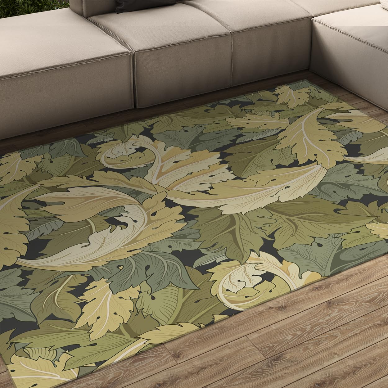 Tapis de zone doux 60x90 tapis vintage vert pour salle à manger