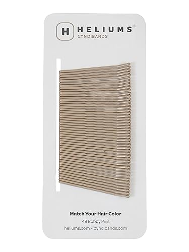 Heliums Bobby Pins - Horquillas onduladas de 2 pulgadas, color metálico mate para cabello rubio medio a oscuro, 48 unidades