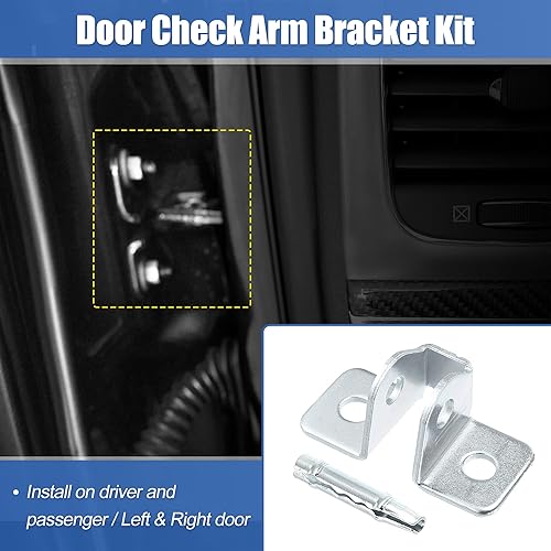 Miniatura 3 de X AUTOHAUX Juego de 2 soportes de control de puerta y pasador para Jeep Cherokee 1984-2001 55002361 Juego de reparación de conjunto de brazo de