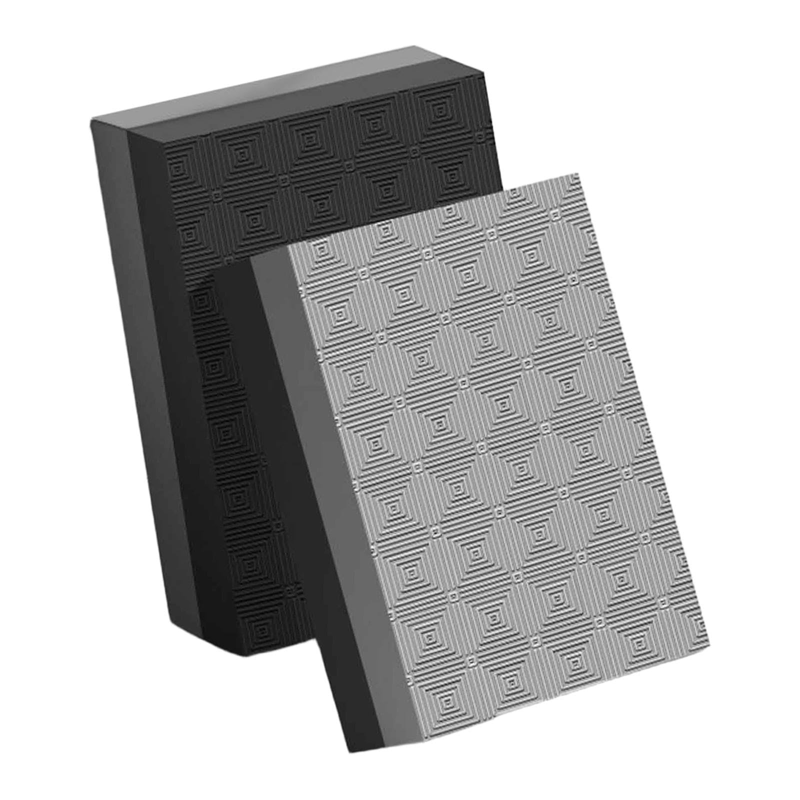 Fenteer 2Pcs Silence Weightlifting Crash Drop Pads Cushion Shockproof Floor Protection Deadlift Weight Mats for, Black Gray 50x40x4cm