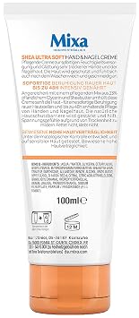 mixa shea ultra soft hand & nail cream - nourishing hand balm for dry cracked and rough hands protection & intensive care with glycerine and shea butter 100 ml