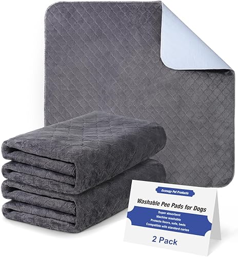 Almohadillas lavables para orina para perros, superabsorbentes, paquete de 2 almohadillas de entrenamiento para mascotas, reutilizables, acogedoras,