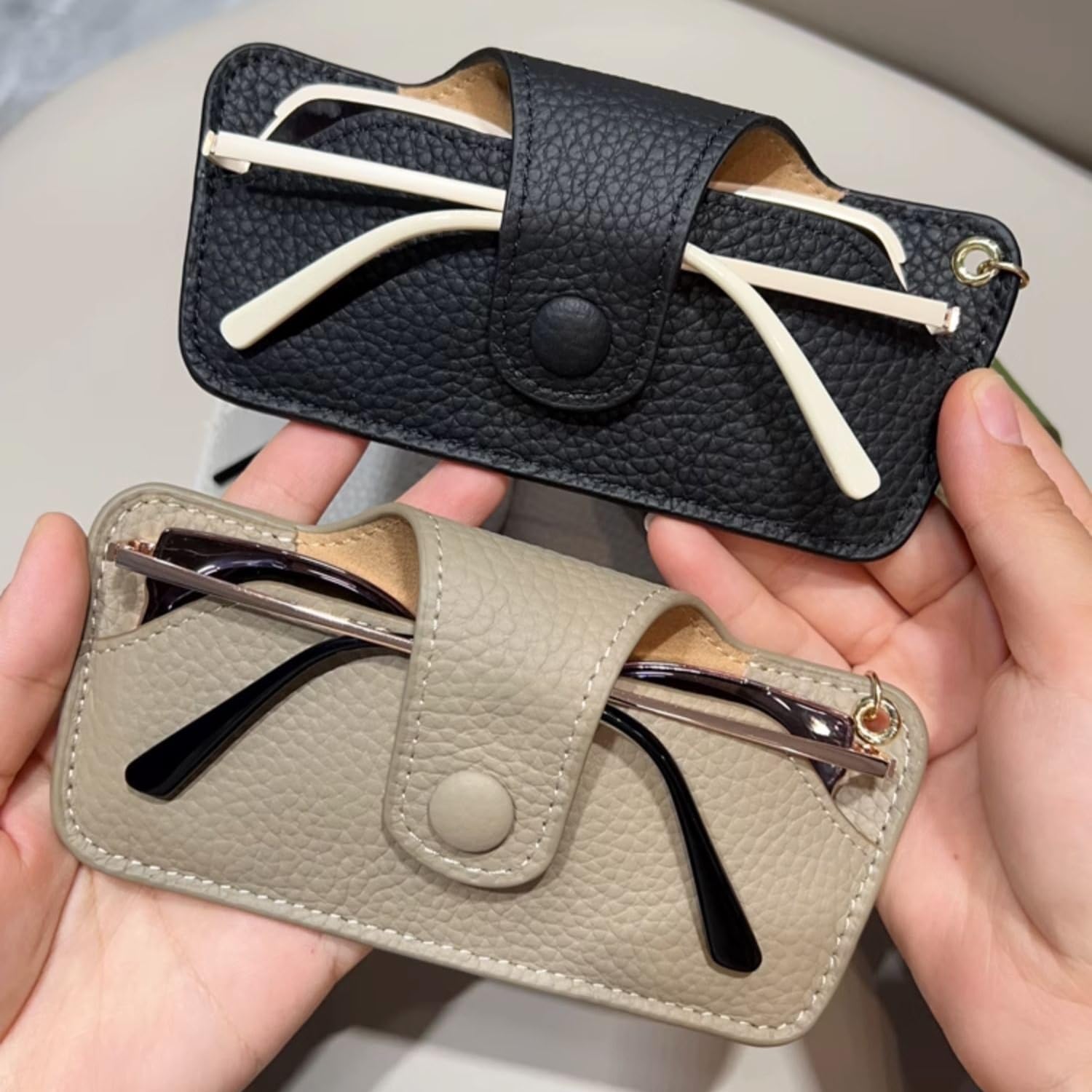 Brillenkoffer Hängende Brillentasche Tragbare Sonnenbrille Sonnenbrille Tasche Einfache Aufbewahrungstasche, geeignet für Frauen, Männer, klassische Reisebrille für Kinder Aufbewahrungsbox für Gläser