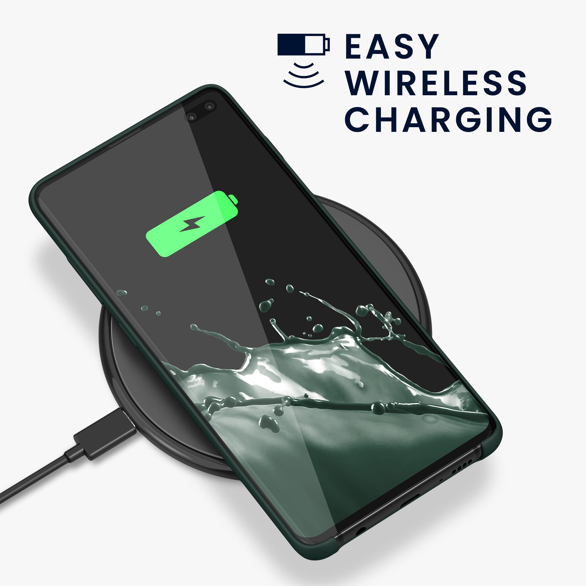 kwmobile Case for Samsung Galaxy S10 Plus / S10+ Case - Soft Cover - Shockproof Silicone - Wireless Charging Blue Green — view 5