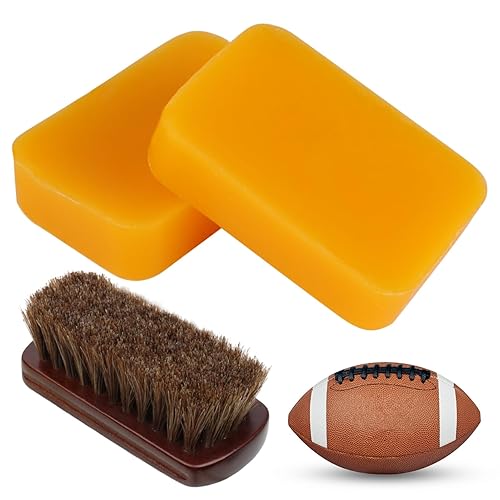 Football Prep Kit with Horsehair Brush and 2 Wax Bars,