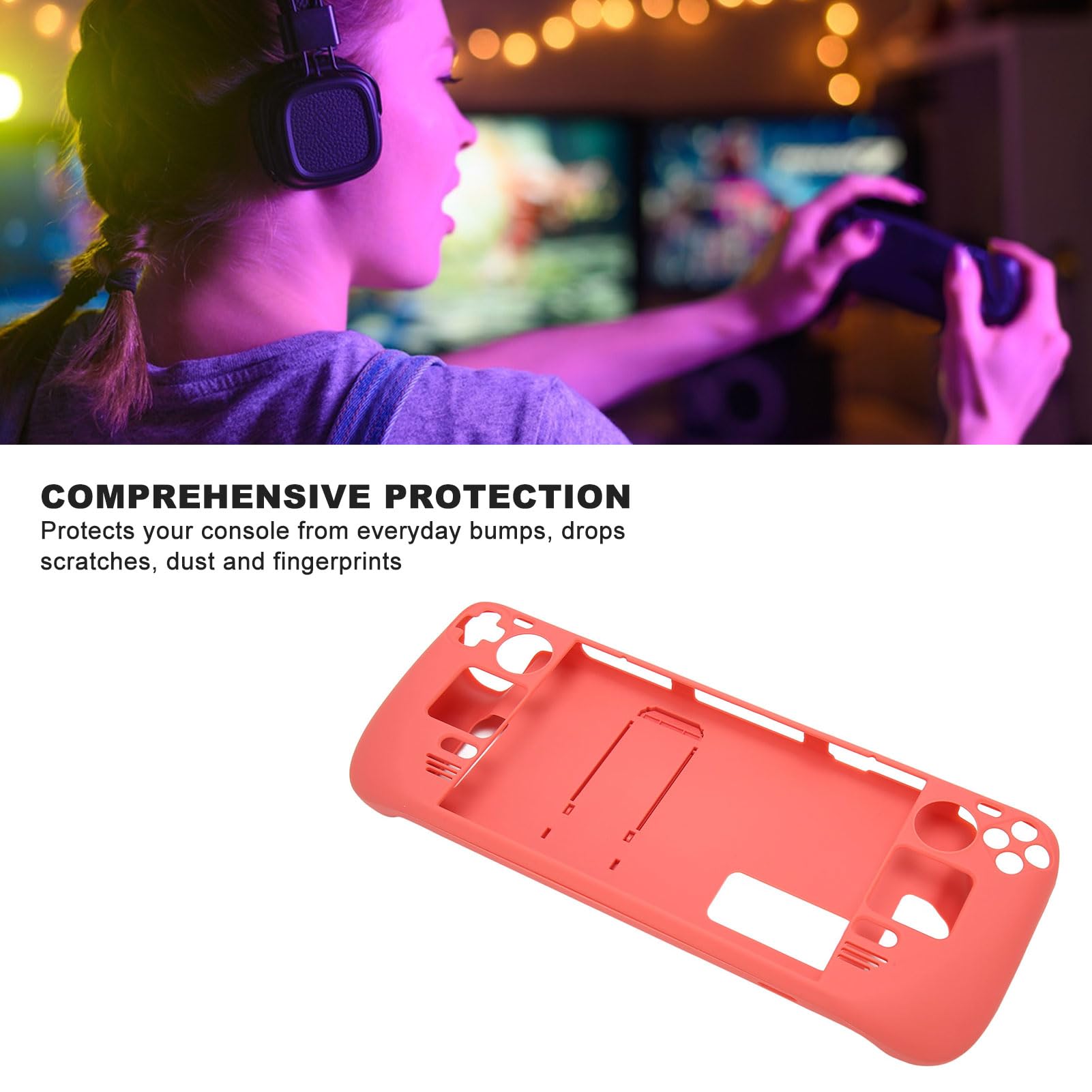 Copertura Protettiva per Steam Deck Custodia Antiurto con Cavalletto, Copertura Protettiva per Supporto PC Previene il Dolore, Design Ergonomico con Presa Migliorata per Steam