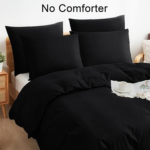 Miniatura 2 de Sufdari Juego de funda de edredón tamaño King, juego de funda de edredón de 3 piezas, ultra suave y transpirable, con cierre de cremallera y lazos