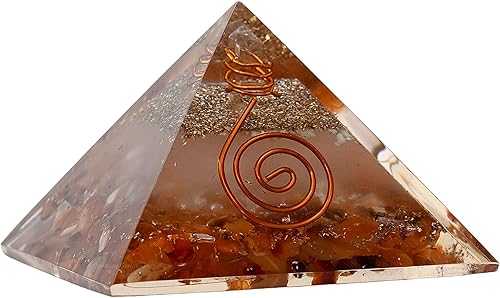 Miniatura 87 de Amazing Gemstone Pirámide de orgón grande Cristal de pirámide de turmalina negra oscura Pirámide de orgonita Pirámides de órgano Curación