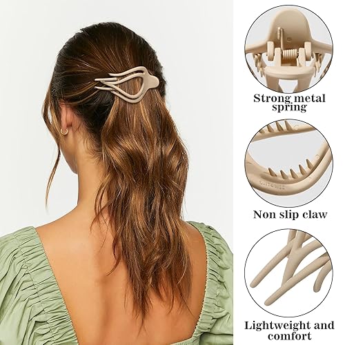 Miniatura 173 de Pinzas para el cabello French Concord, 6 pinzas para el cabello planas deslizantes laterales para volumen, agarre fuerte, agarre antideslizante