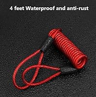 Vista 2 de Cable de freno de remolque de 4 pies, cable de freno de remolque de acero inoxidable, correas de seguridad de alambre en espiral para remolque