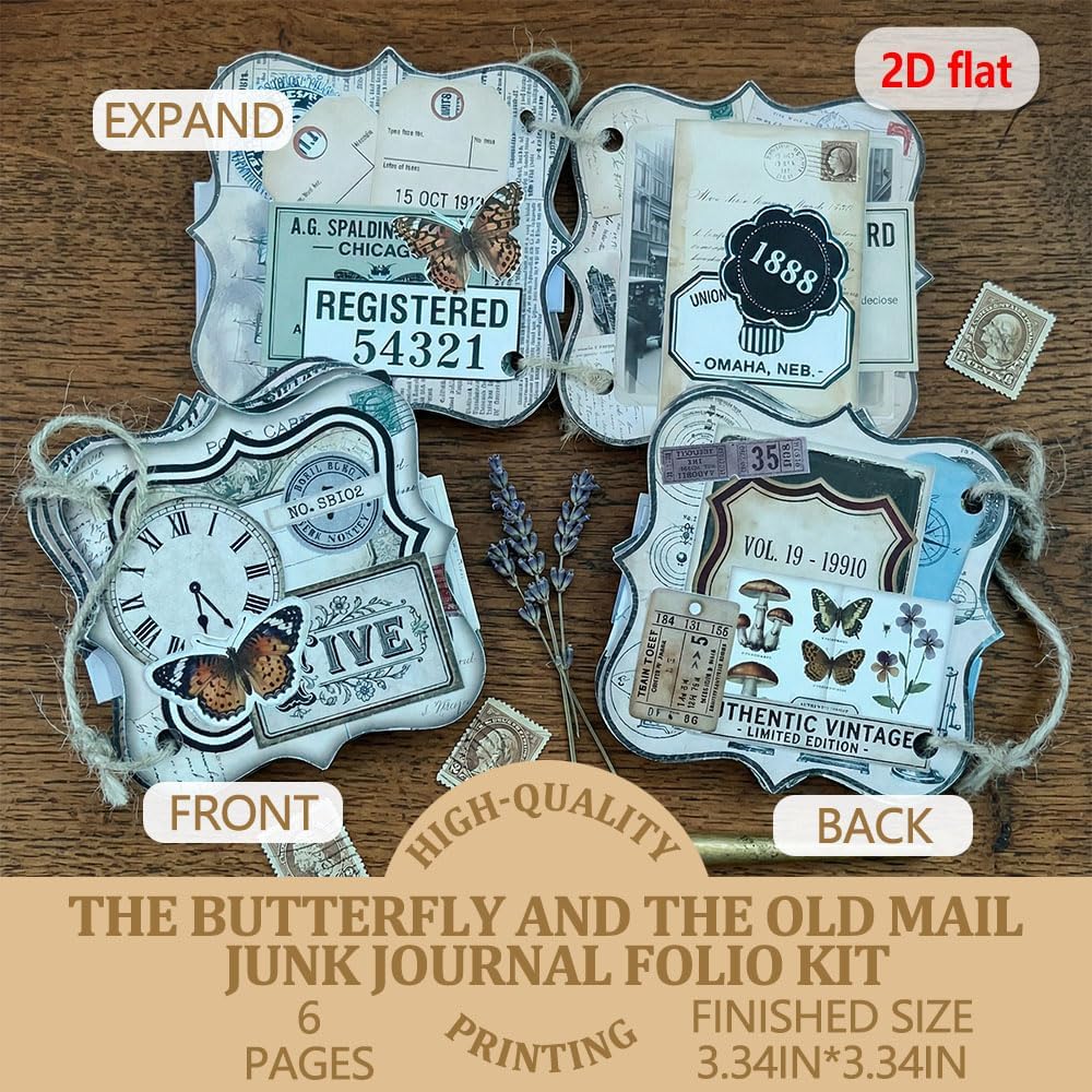 XINPOCUT Folio,Assembly Kit Mini Project,Folio Booklet Craft Kit, Junk Journal Kit, Scrapbooking Supplies, Journaling Decor, Mini Folio Writer Folder Project, Arts & Crafts Gifts