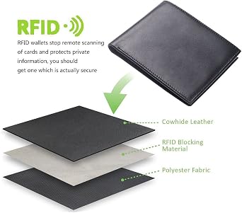 Hoobest RFID Blocking Genuine Leather Wallet Men Slim Wallet Travel Wallet