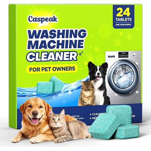 5X Power Deep Cleaning Washing Machine Cleaner Tablets, No More Odor & Pet Fur Enzyme Washing Machine Cleaning Tablets, Washer Cleaner For HE Top Front Load, Septic Safe, 24 Counts/1 Year Supply