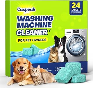 2X Power Deep Cleaning Washing Machine Cleaner Tablets, No More Odor & Pet Fur Enzyme Washing Machine Cleaning Tablets, Washer Cleaner For HE Top Front Load, Septic Safe, 24 Counts/1 Year Supply - Amazon product rated Grade B