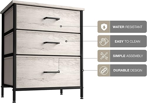 Vista 64 de Sorbus Cómoda de mesita de noche con 2 cajones de madera sintética, mesita de noche con almacenamiento para dormitorio, sala de estar, armario