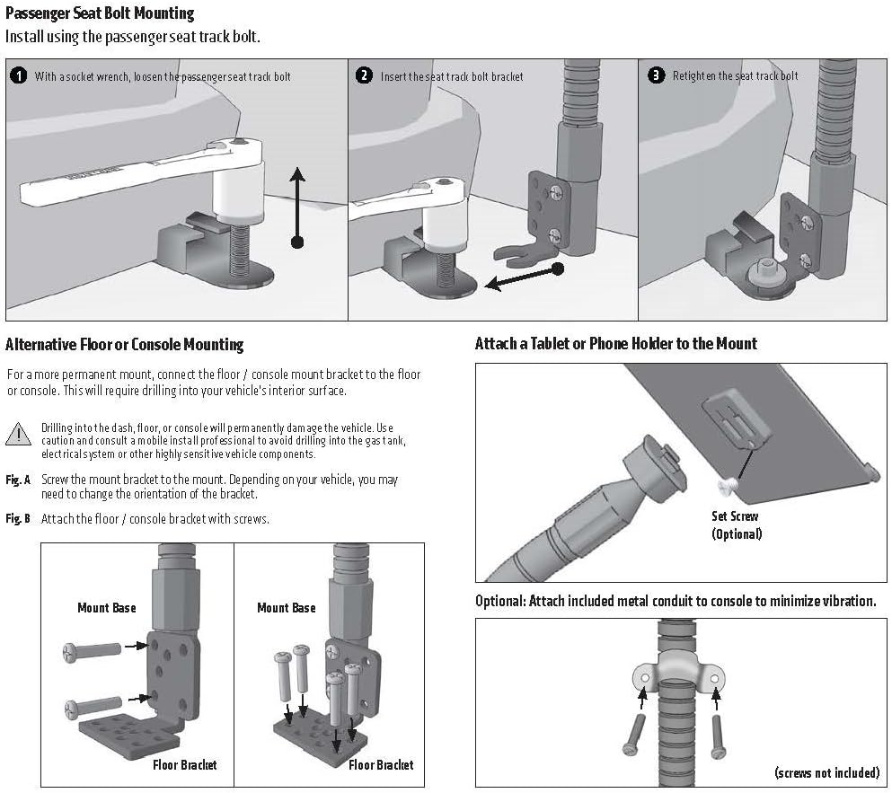 Arkon Replacement Upgrade or Additional Metal Car or Truck Seat Rail or Floor Mounting Pedestal Retail Black : Electronics