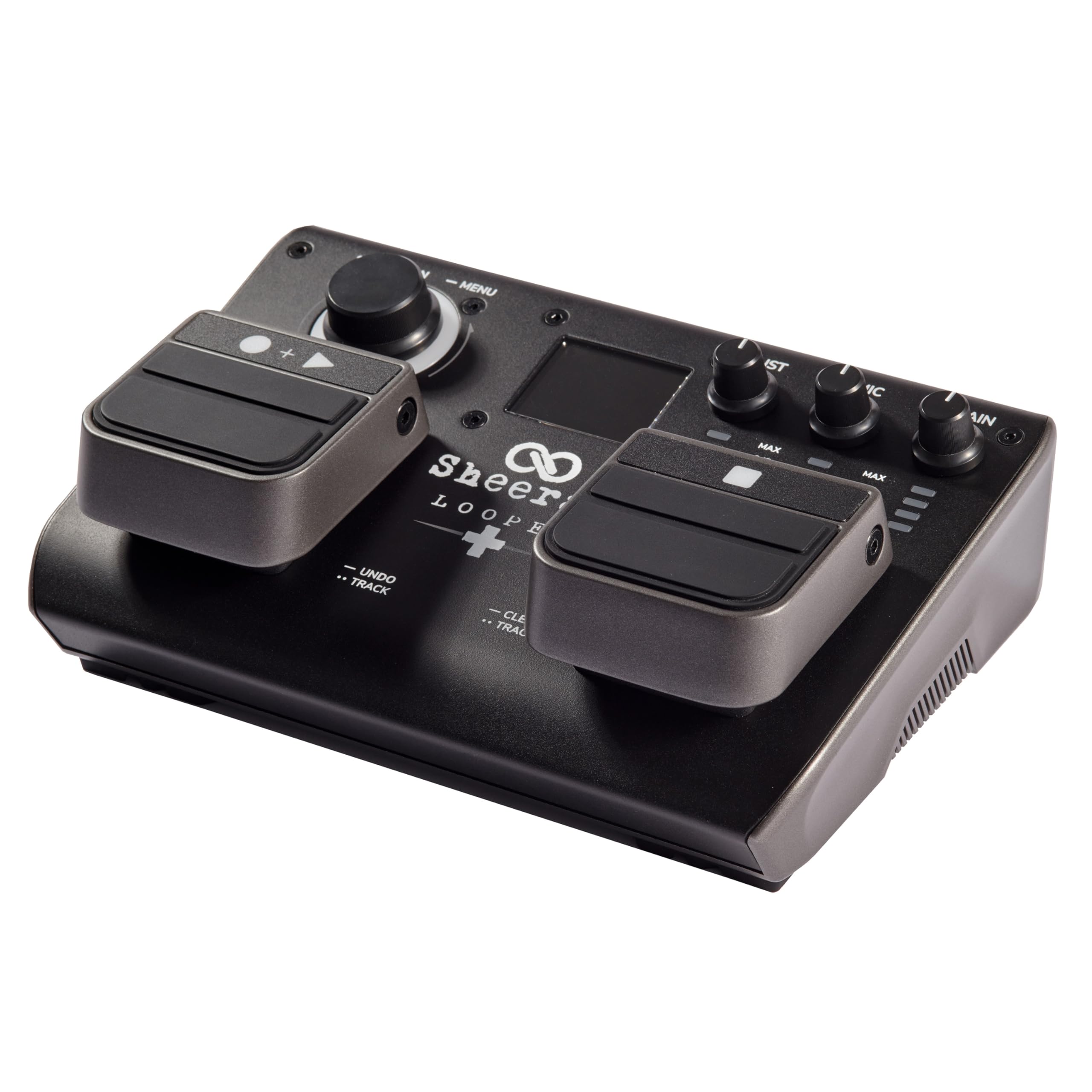 SHEERAN LOOPER + Pedale Due Tracce per Chitarra, Basso, Tastiere, Voce, ecc. 128 Memorie Loop, 4 Modalità di Looping, Schermo LCD e Interfaccia Audio