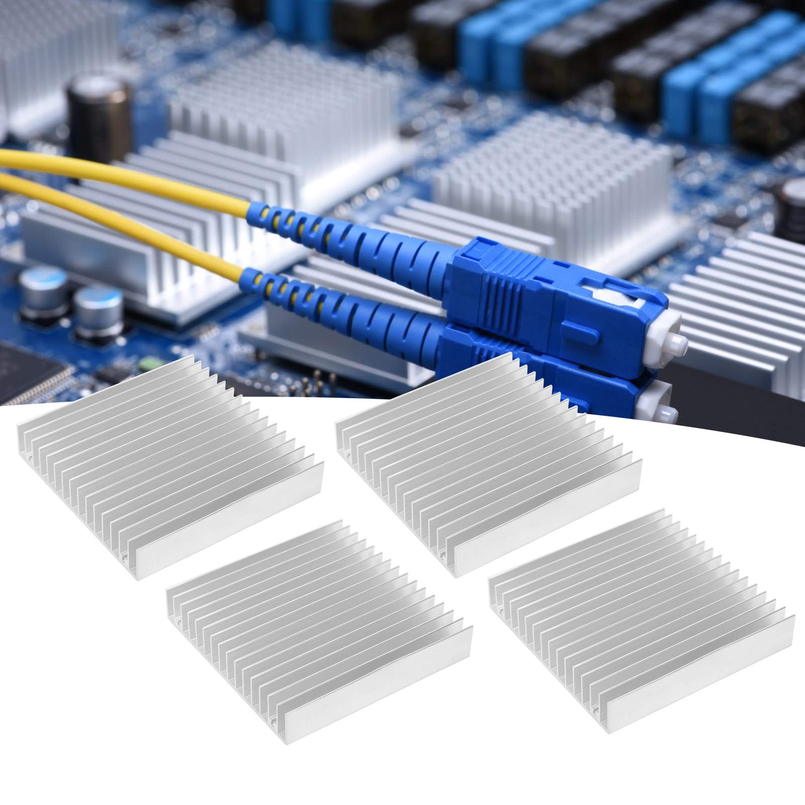 Dissipatori di calore 4 pezzi, parti di dissipazione del calore del dissipatore di calore in alluminio 100 mm * 18 mm * 100 mm, per router, CPU, radiatori IC, PCB, ecc.