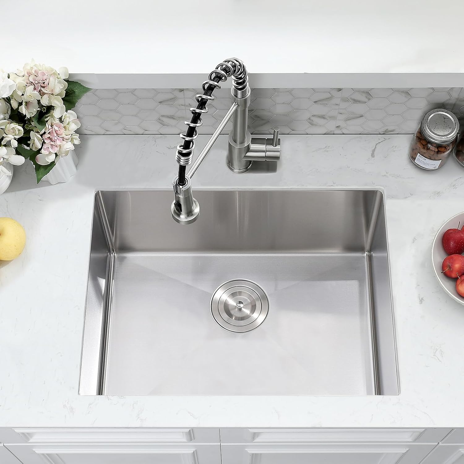 Undermount Laundry Sink with Faucet Combo, 23"x18"x12" Laundry Utility Sink Stainless Steel 12" Deep Laundry Room Sink 16 Gauge Single Bowl Undermount Kitchen Sinks