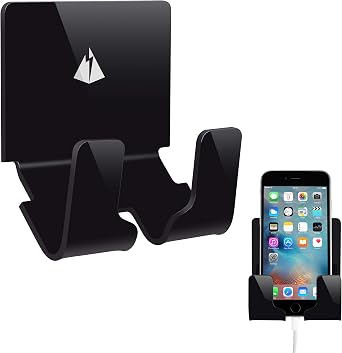 Adhesive Wall Phone Holder Mount for Smartphones iPhone External Battery Wall Holder Mount Black