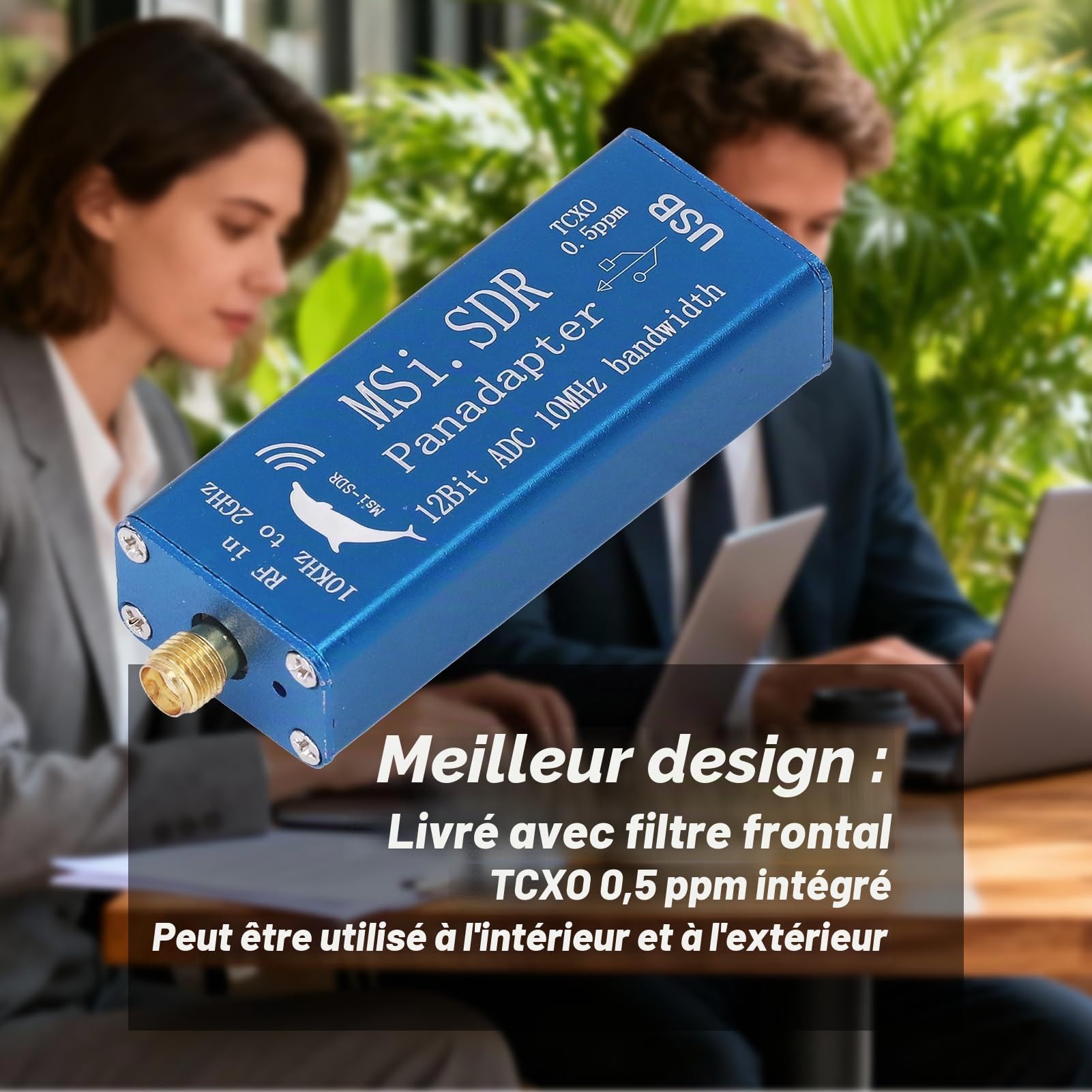 Ensemble récepteur Radio MSI SDR Kit de modules de réception de Signal 10 kHz‑2 GHz Puce ADC 12 Bits Composant électronique défini par Logiciel pour Console SDRuno HDSDR SDR