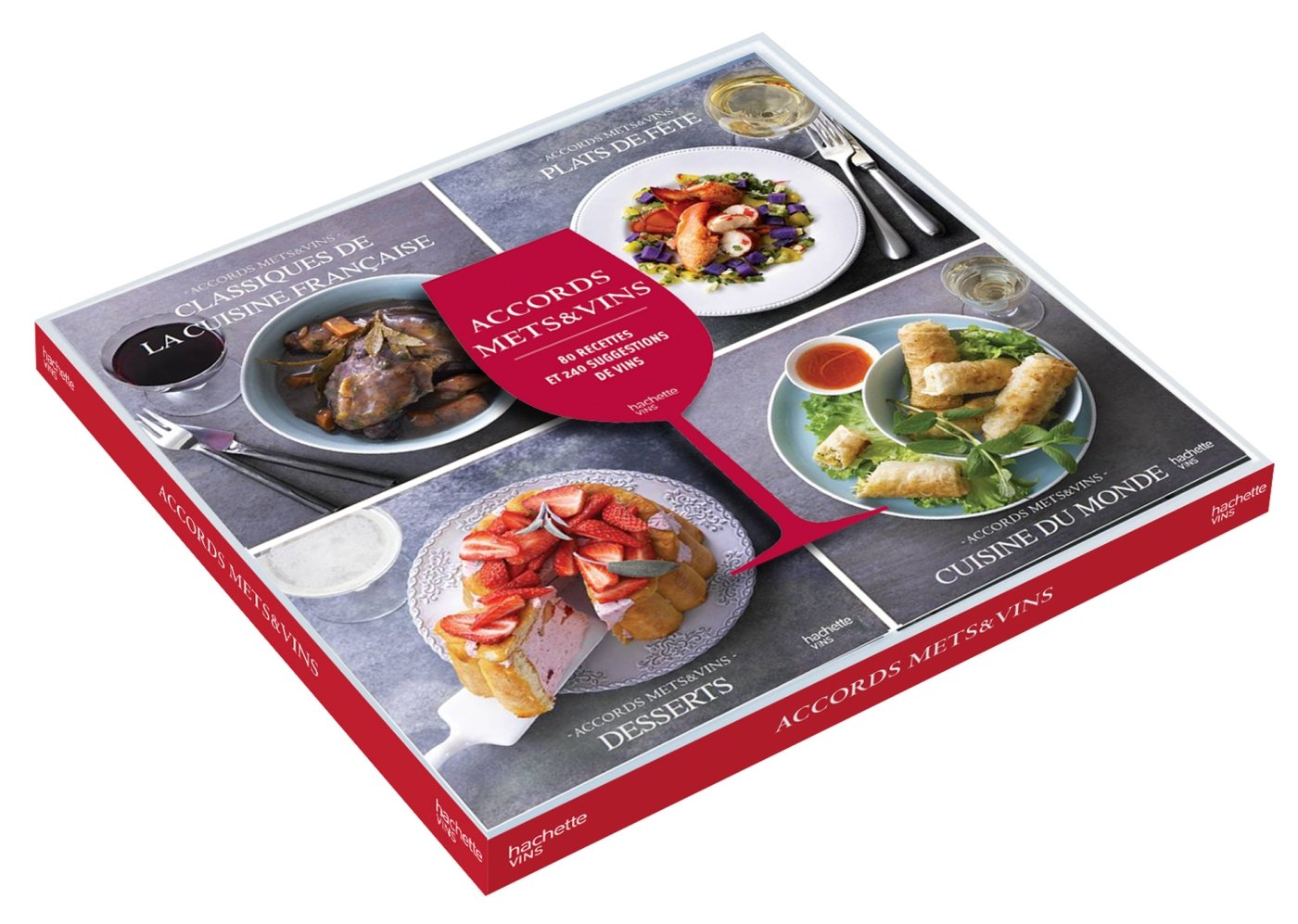 HACHETTE PRAT Accords mets et vins: Coffret en 4 volumes : Classiques de la cuisine française ; Plats de fête ; Desserts ; Cuisine du monde