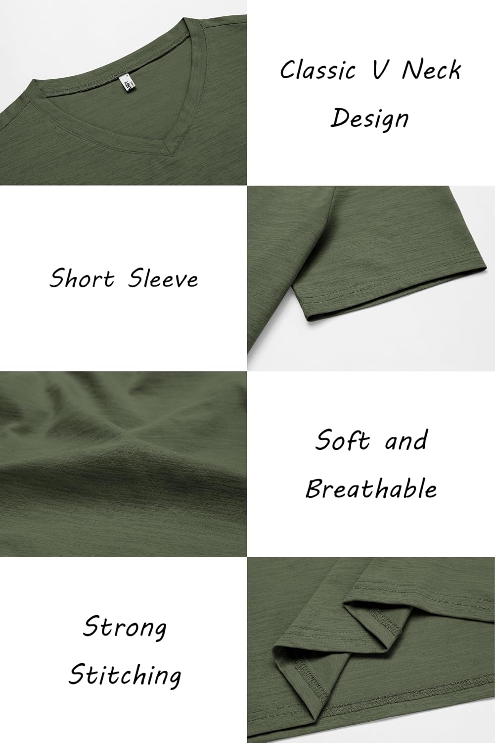 COOFANDY Men's T Shirts Short Sleeve Classic V Neck Casual Summer Basic Tee image 5