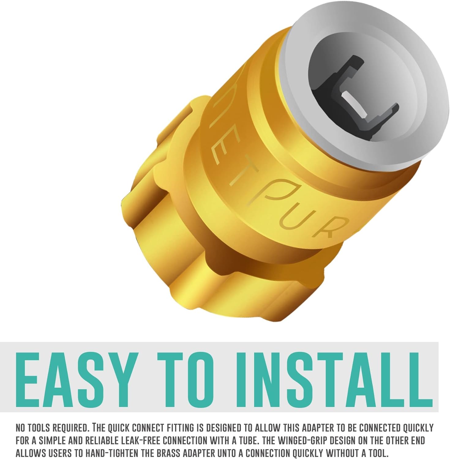 Quick Connect Female Brass Reducing Adapter - 1/4” Quick Connect x 3/8” Female Threaded Compression. Converts 3/8" COMP Fittings to a QC. Perfect for Water Filtration, RO System, Ice Maker (5 Pack)